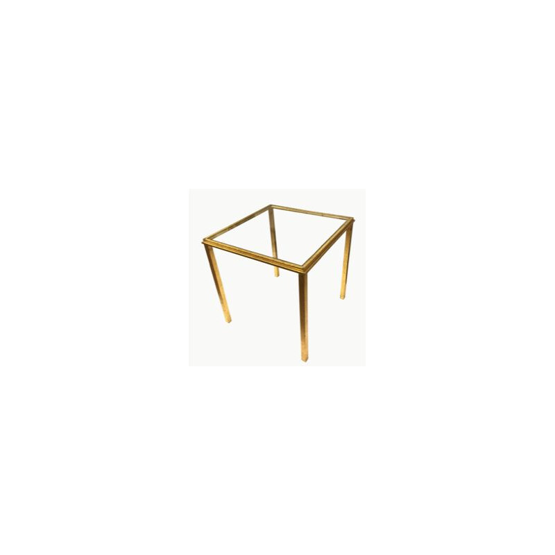 Vintage glass and gilded brass side table