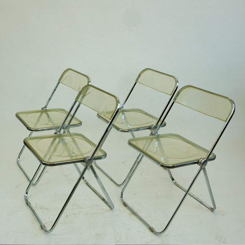 Ensemble de 4 chaises pliantes Plia vintage de Giancarlo Piretti, 1967