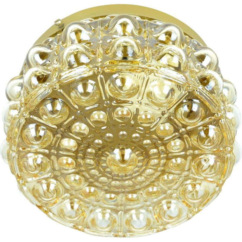 Vintage Round glass ceiling lamp by Dolin, Germany in the 1970s