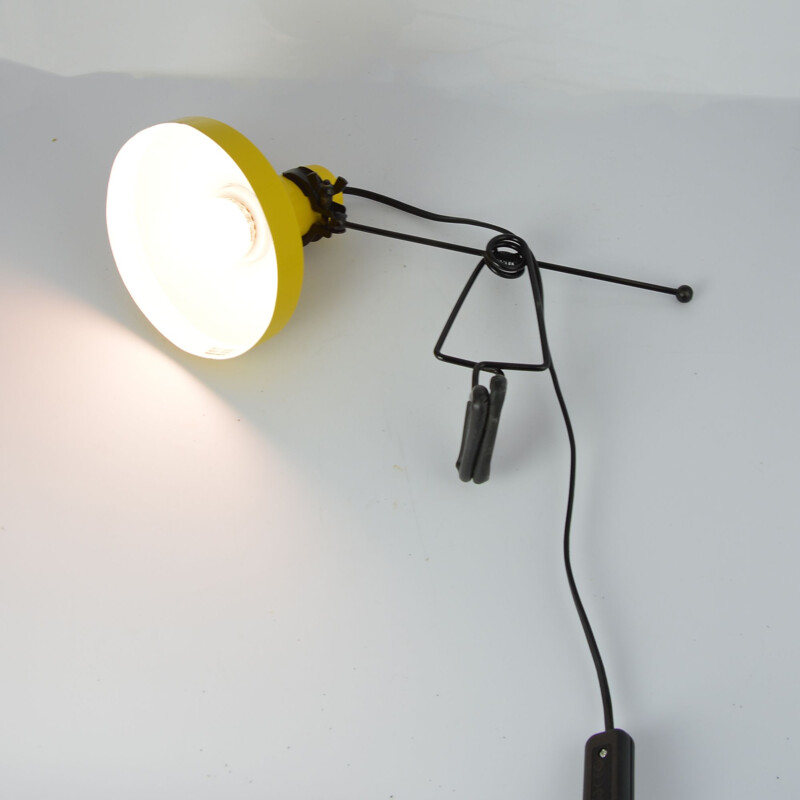 Vintage yellow clip lamp for Murata Godo, Japan 80s