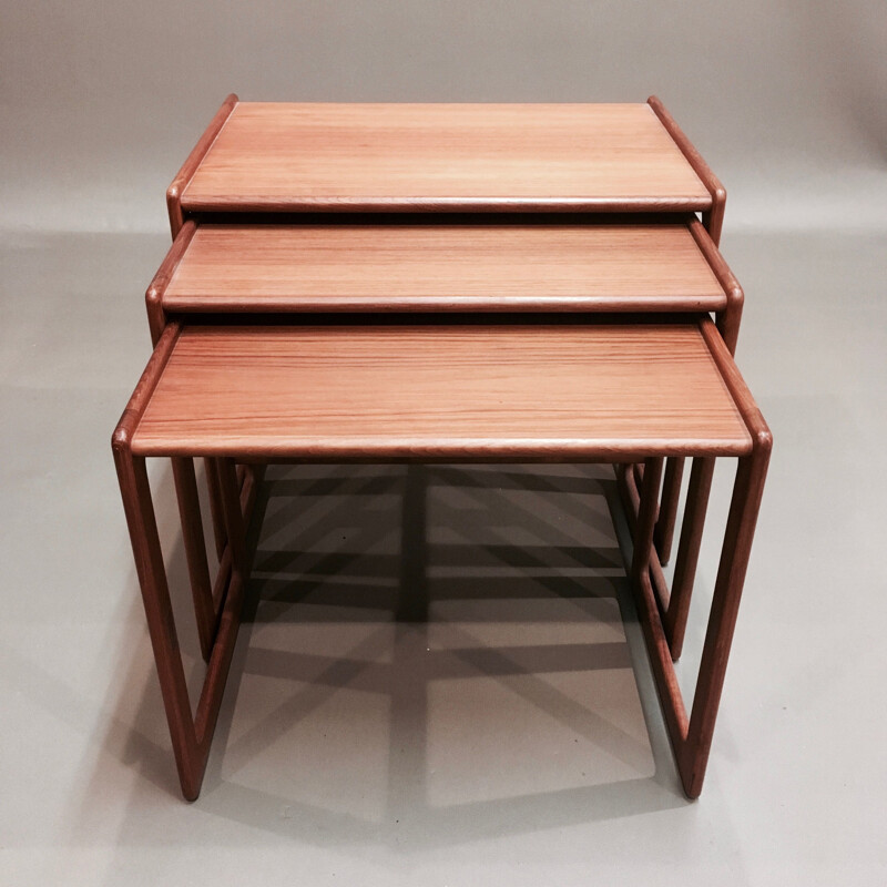 Vintage nesting tables, Scandinavian design in teak, 1950