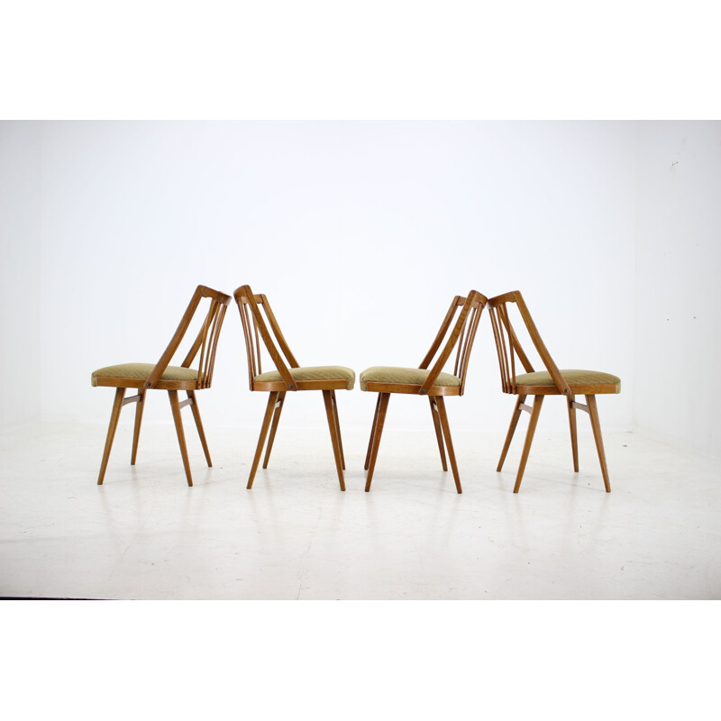 Set of 4 dining vintage chairs in oak, 1965