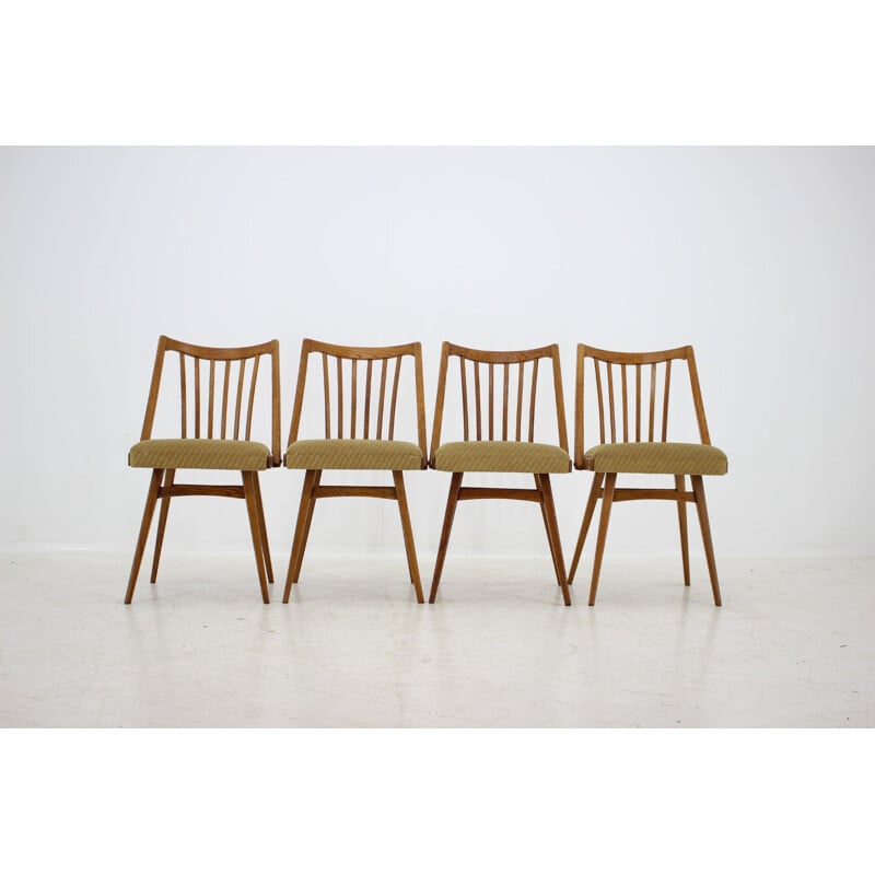 Set of 4 dining vintage chairs in oak, 1965