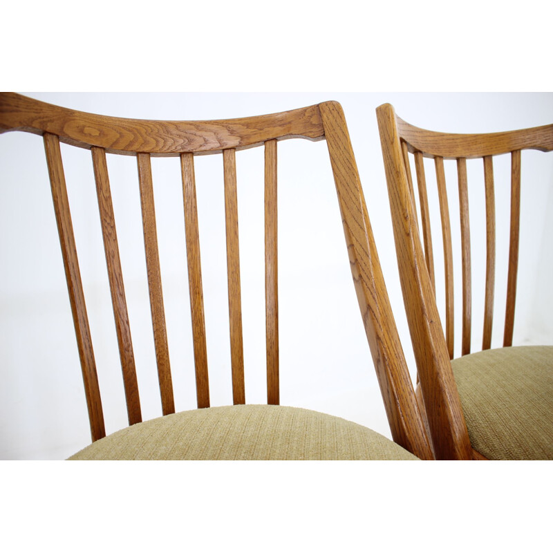 Set of 4 dining vintage chairs in oak, 1965