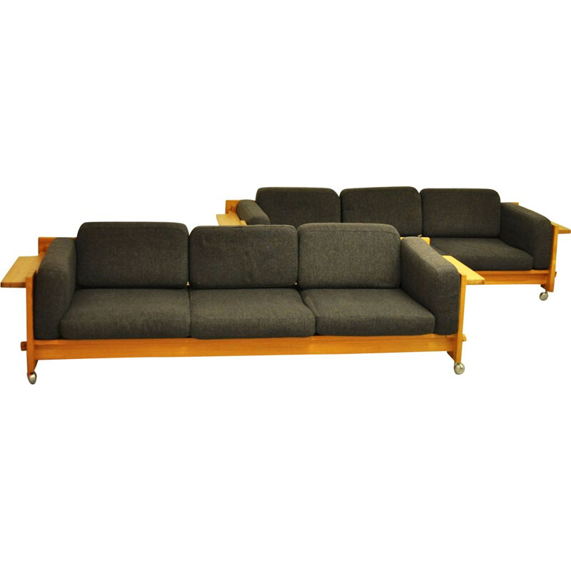 Vintage Pair of  Sofa by Yngve Ekstrom, model Dymling for Swedese, 1950s