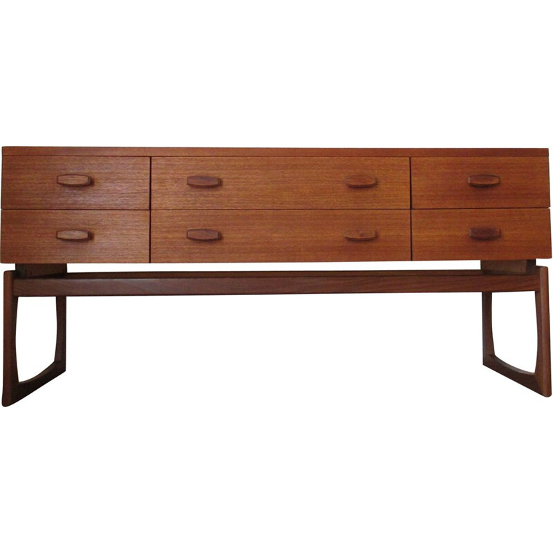 Long Vintage Chest of drawers R.Bennett in teak, 1960