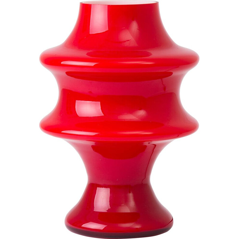 Vintage Tischlampe rot von Hustadt Deutschland 1960s