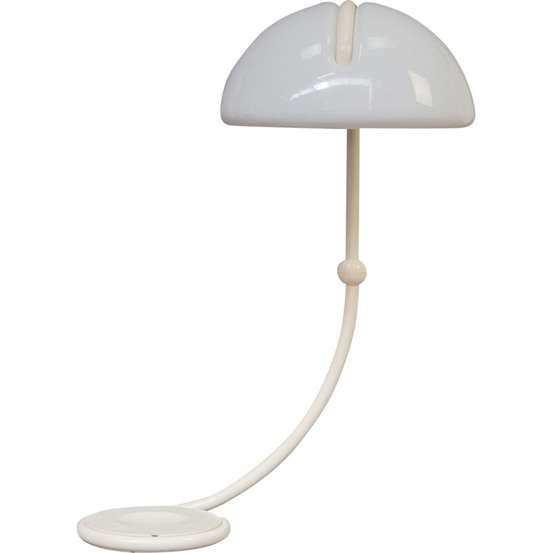 Vintage Serpente floorlamp for Martinelli Luce in white methacrylate 1960s