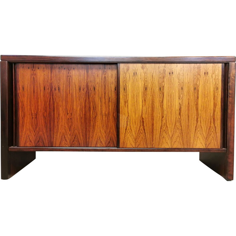 Vintage Danish Modern rosewood slide door Credenza sideboard