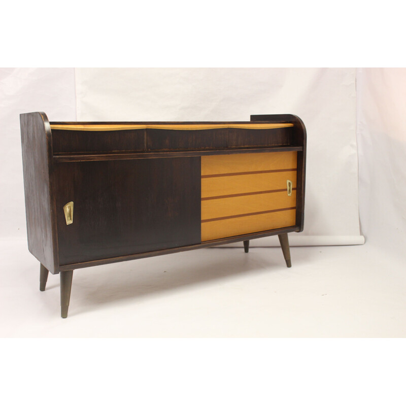 Vintage Sideboard two-colored legs compass, 1950