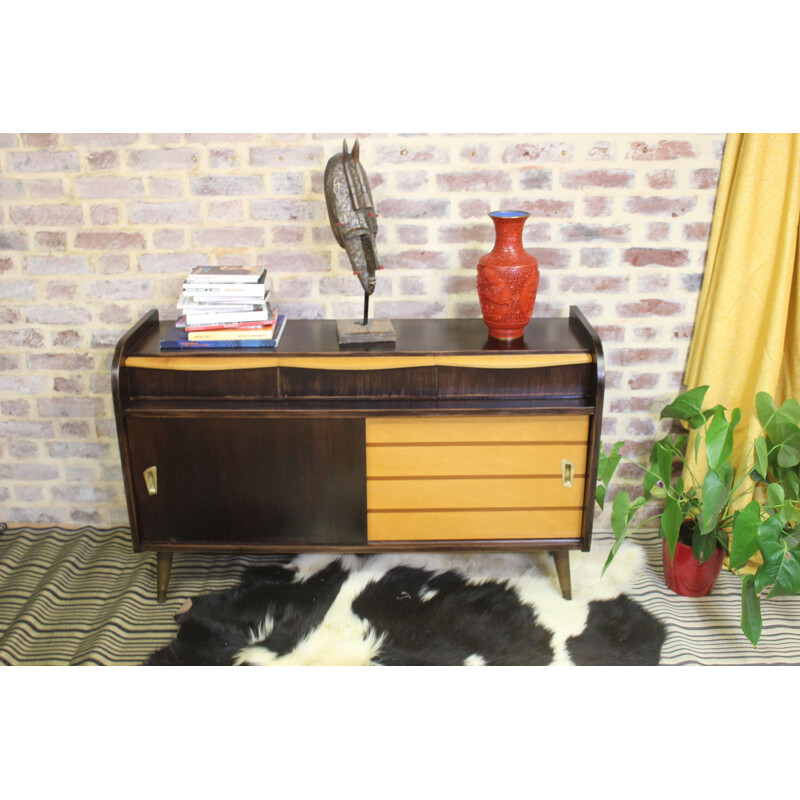 Vintage Sideboard two-colored legs compass, 1950