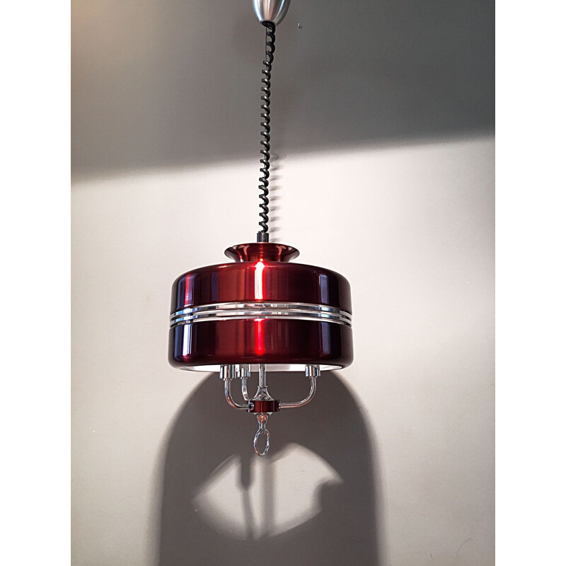 Anodised aluminium vintage pendant light by Jean Gandelin. 1970