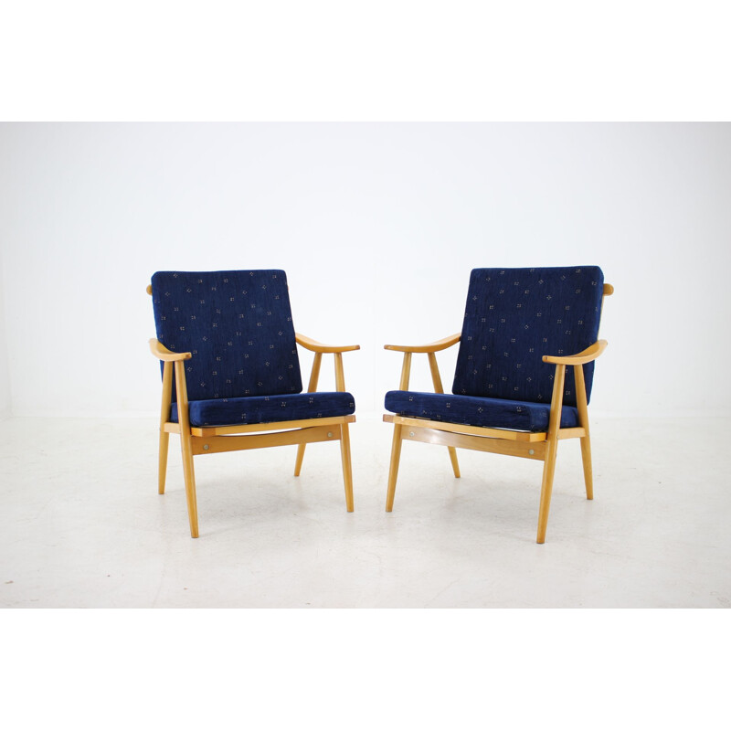 Set of 2 vintage Armchairs, Czechoslovakia, 1960s 