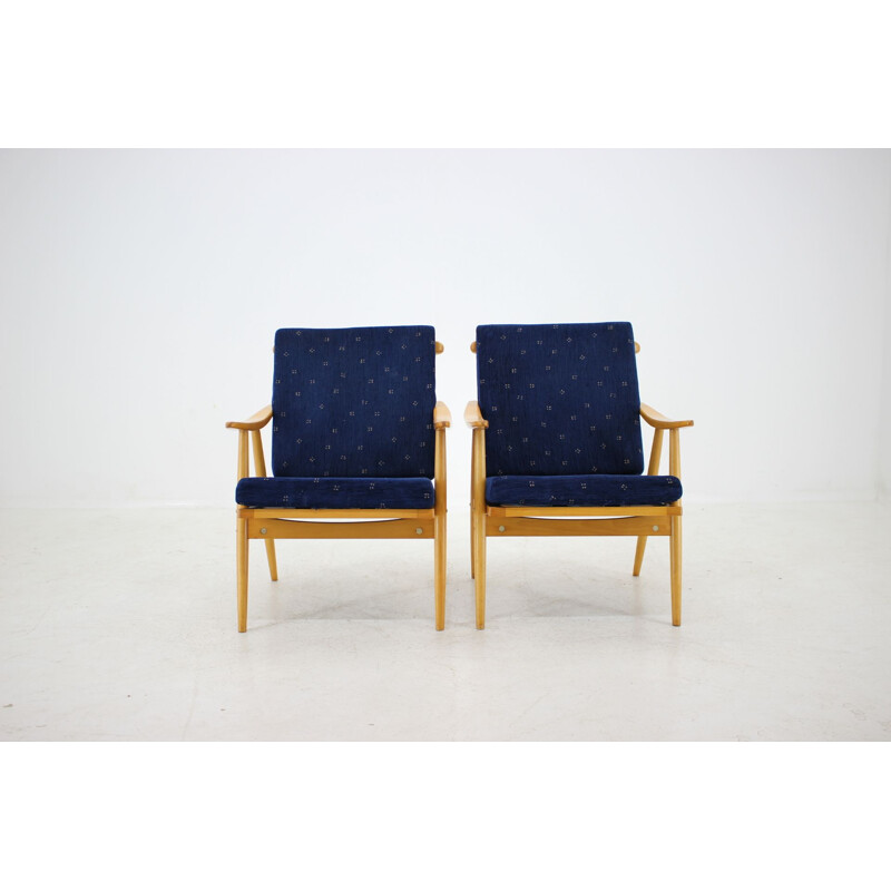 Ensemble de 2 fauteuils vintage, Tchécoslovaquie, 1960 
