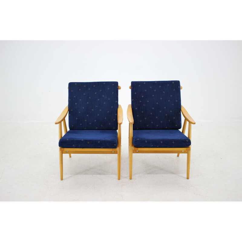 Ensemble de 2 fauteuils vintage, Tchécoslovaquie, 1960 