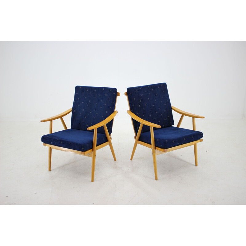 Set of 2 vintage Armchairs, Czechoslovakia, 1960s 