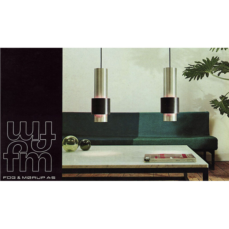 Vintage Pendant light "Zenith" by Jo Hammerborg for Fog & Mørup. Denmark 1960s