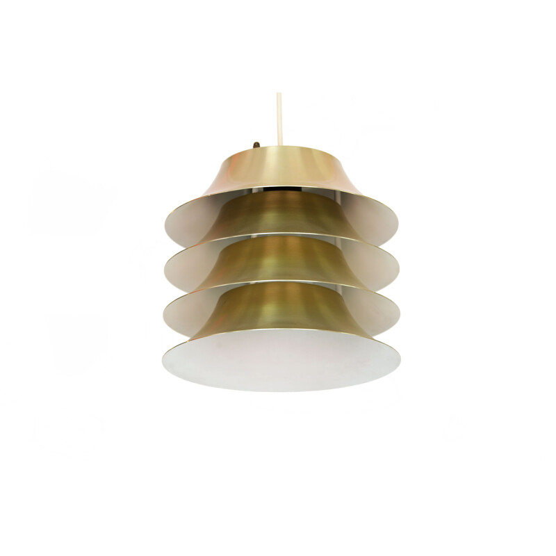 Vintage pendant light Multi layered in aluminium, Denmark, 1960s