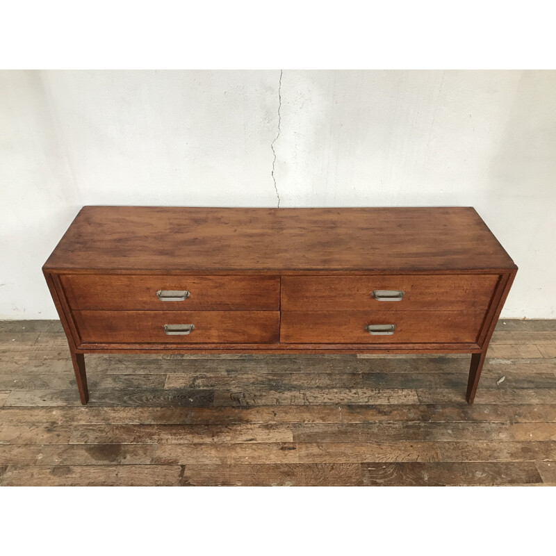 Scandinavian modernist vintage sideboard with compass legs, 1950