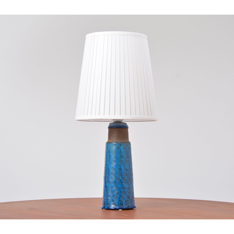 Vintage Danish Stoneware Table Lamp with Turquoise Glazing by Nils Kähler for  Herman A Kähler Ceramic (HAK), Denmark, 1960s