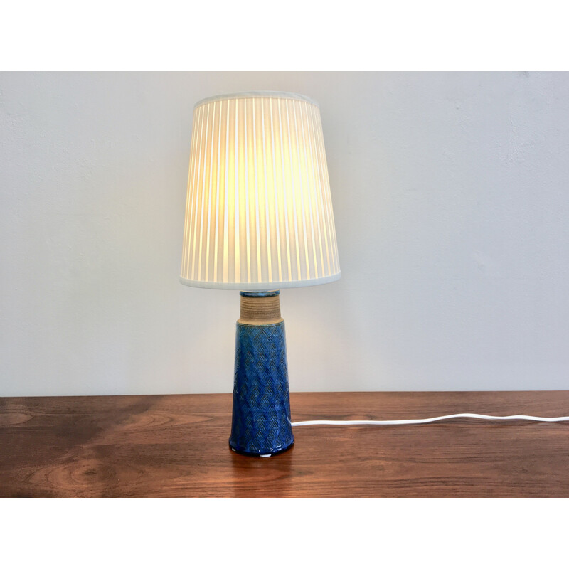 Vintage Danish Stoneware Table Lamp with Turquoise Glazing by Nils Kähler for  Herman A Kähler Ceramic (HAK), Denmark, 1960s