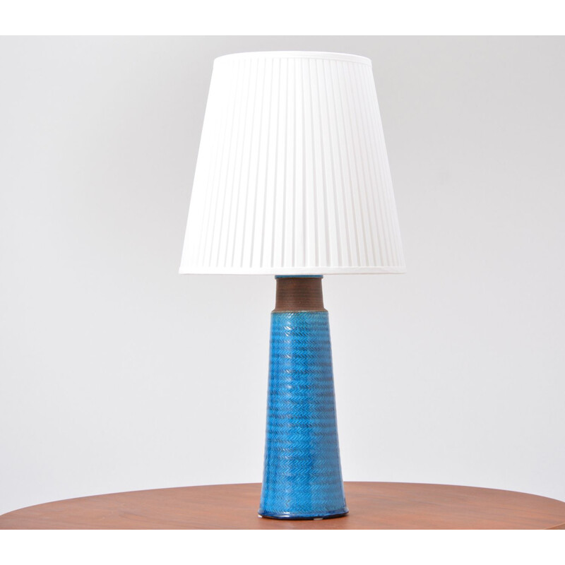 Vintage Danish stoneware table lamp with turquoise glazing by Nils Kähler, 1960s