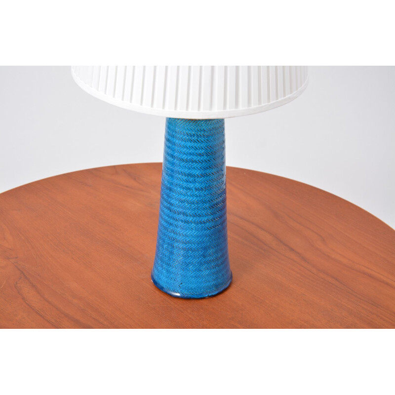Vintage Danish stoneware table lamp with turquoise glazing by Nils Kähler, 1960s