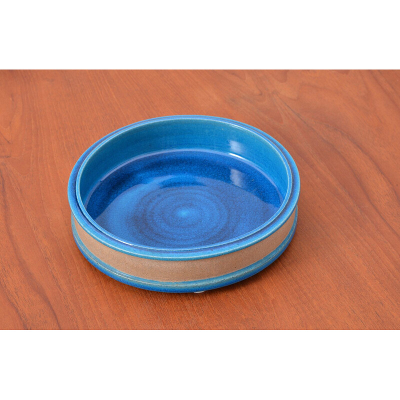 Vintage turquoise ceramic bowl by Nils Kohler for Ha Kohler, Denmark 1960