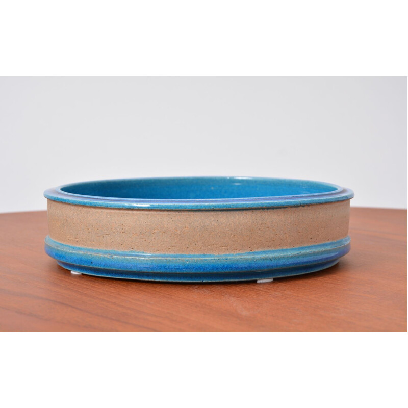 Vintage turquoise ceramic bowl by Nils Kohler for Ha Kohler, Denmark 1960
