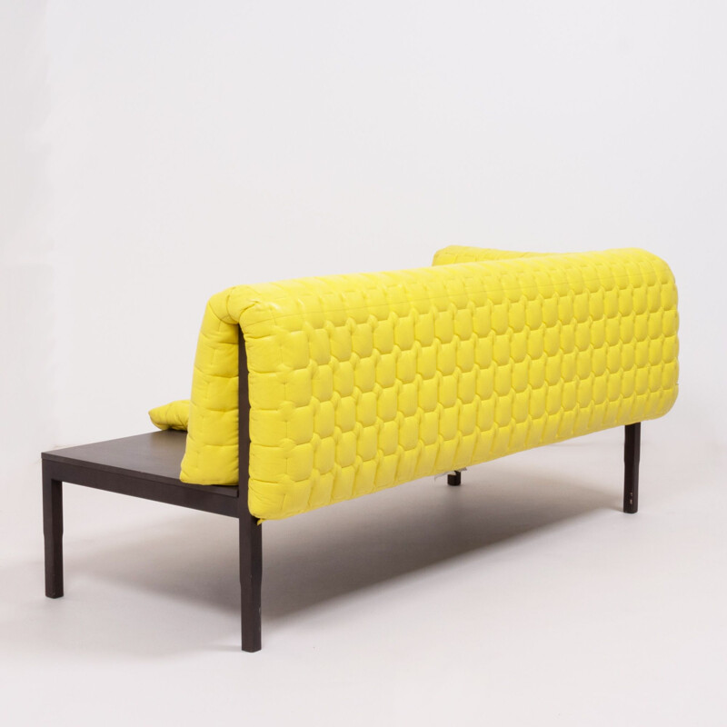 Vintage Sofa, Ruché Model in Yellow Leather Sofa by Inga Sempé for Ligne Roset, 2010