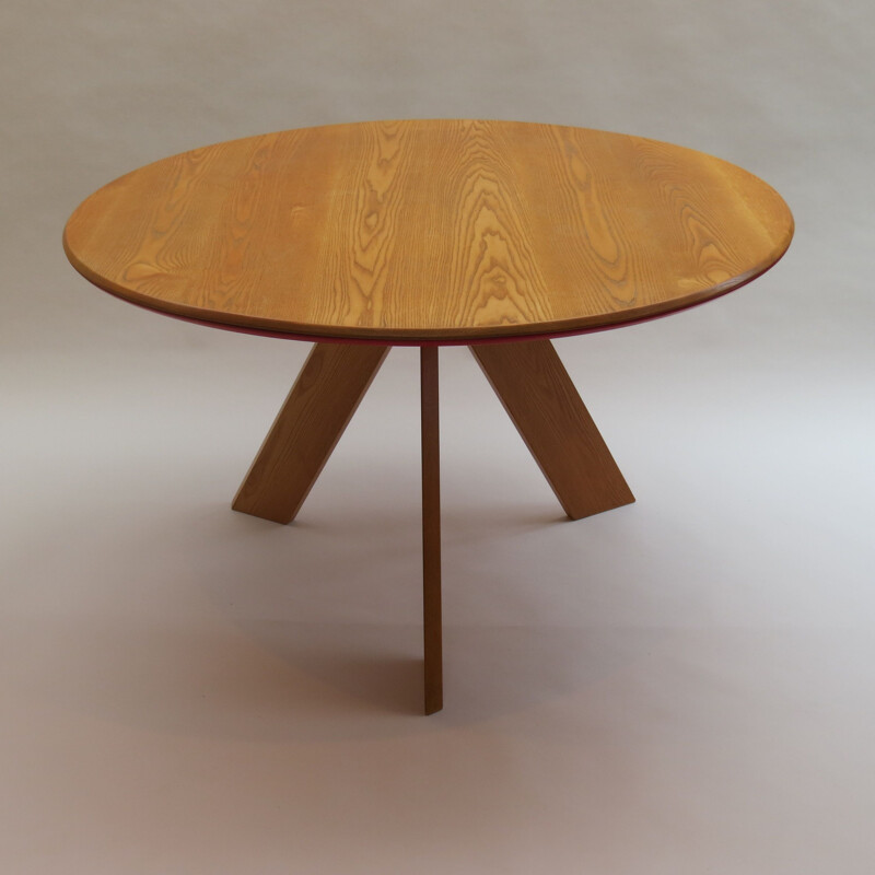 Vintage round table in ashwood by David Field