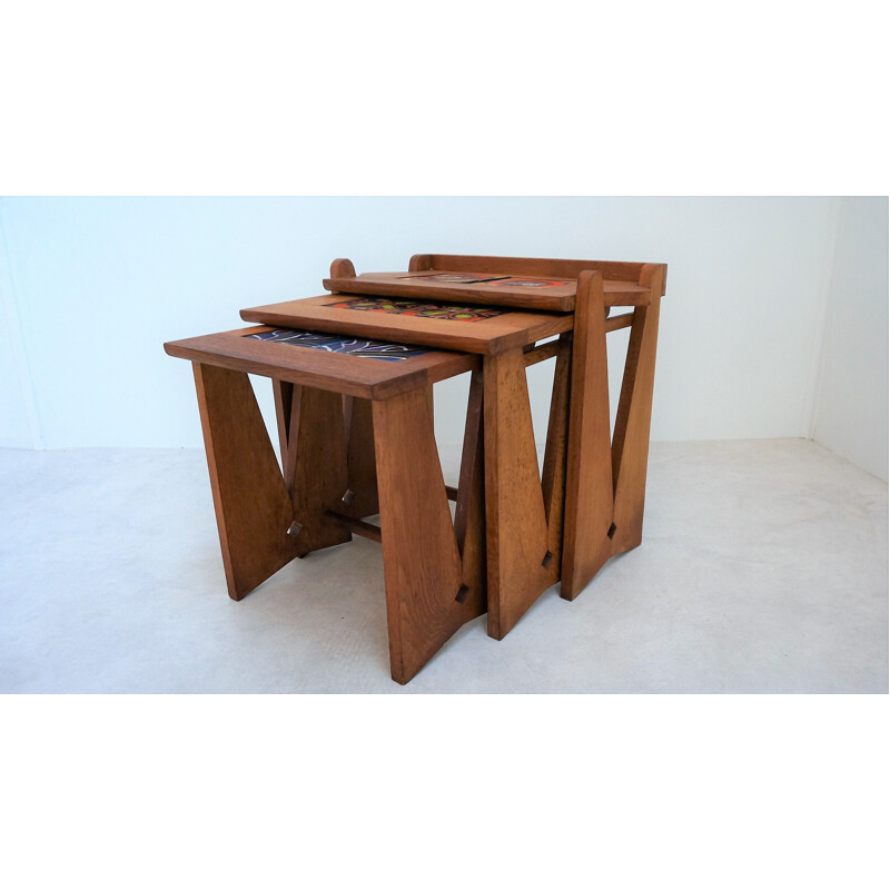 Tables gigognes vintage par Guillerme et Chambron