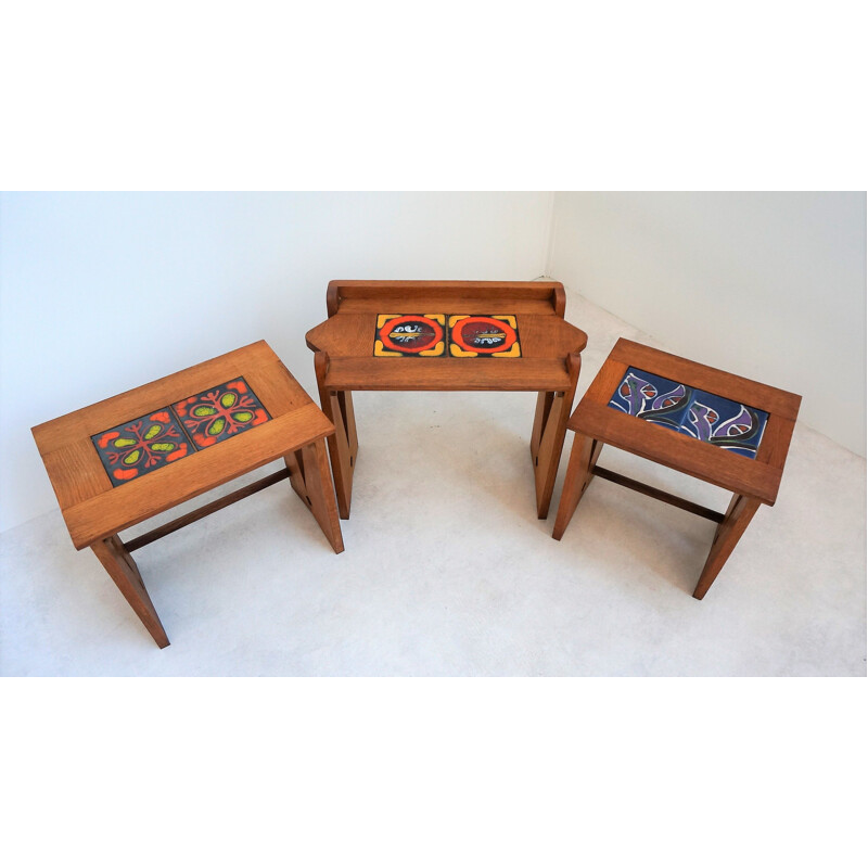 Vintage nesting tables by Guillerme and Chambron