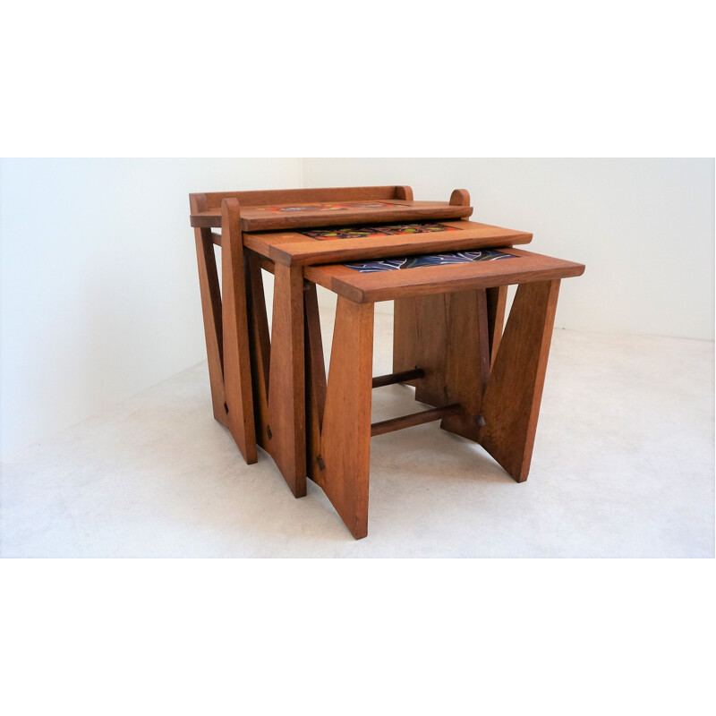 Vintage nesting tables by Guillerme and Chambron