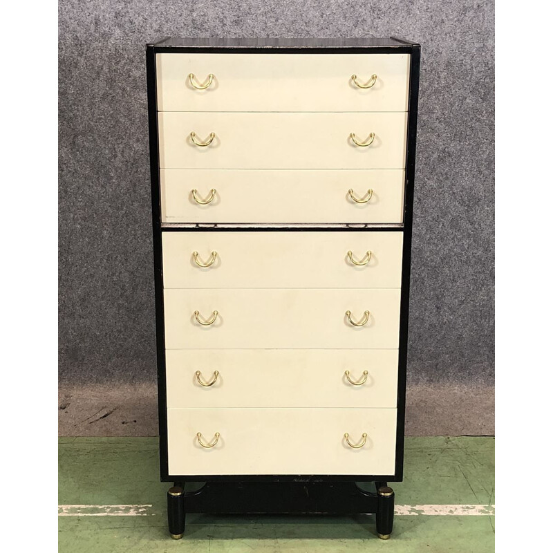 Vintage black and white chest of drawers by G-Plan