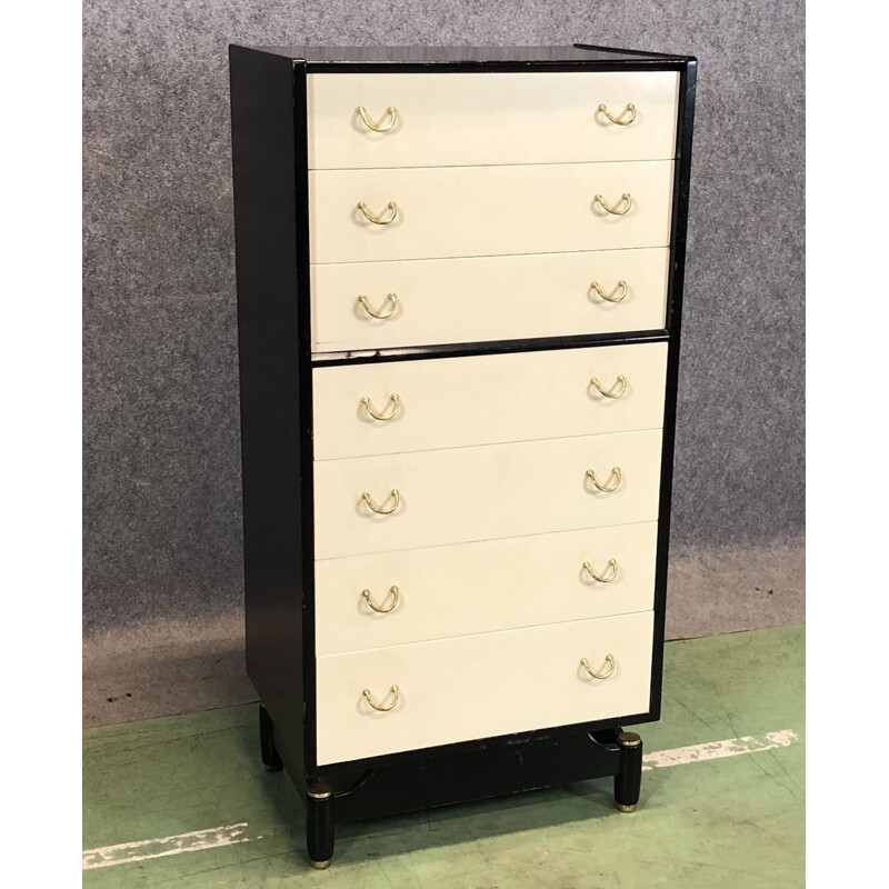 Vintage black and white chest of drawers by G-Plan