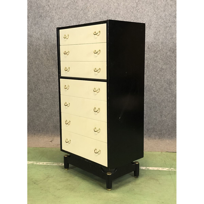 Vintage black and white chest of drawers by G-Plan