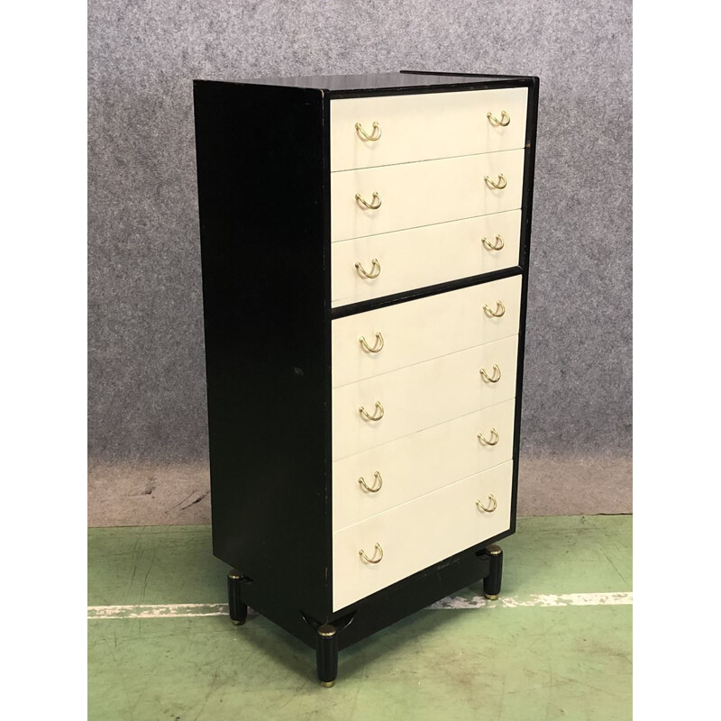 Vintage black and white chest of drawers by G-Plan