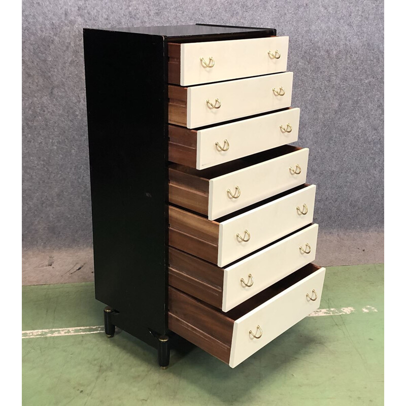 Vintage black and white chest of drawers by G-Plan