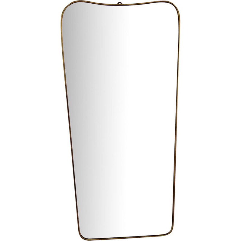 Large golden vintage mirror in brass, 1950