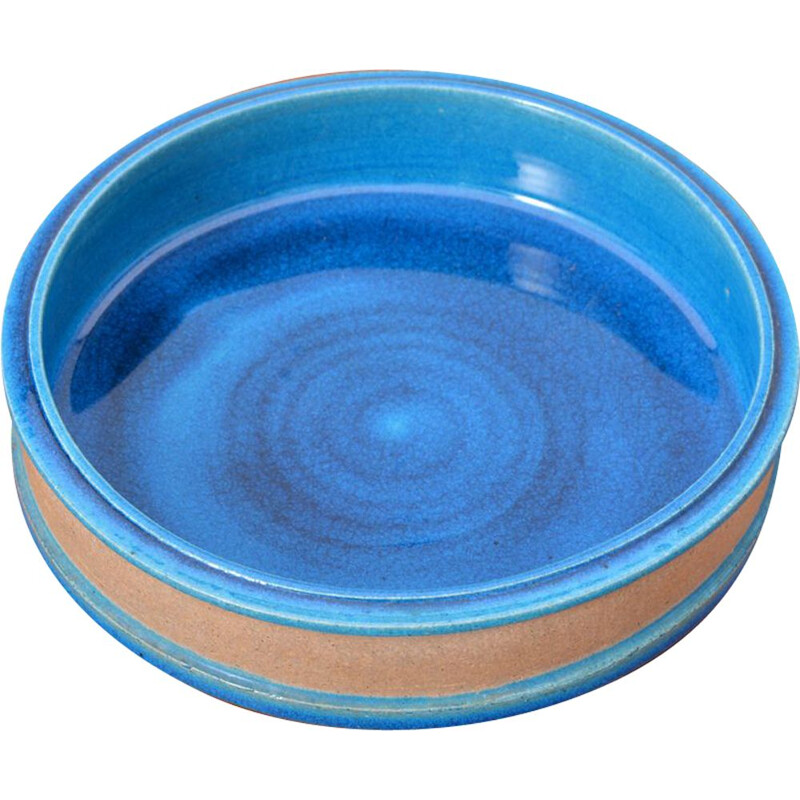 Vintage turquoise ceramic bowl by Nils Kohler for Ha Kohler, Denmark 1960