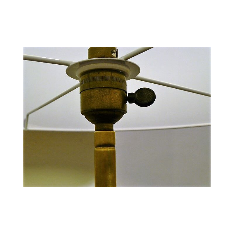 Vintage brass tripod floor lamp by Lunel, 1960