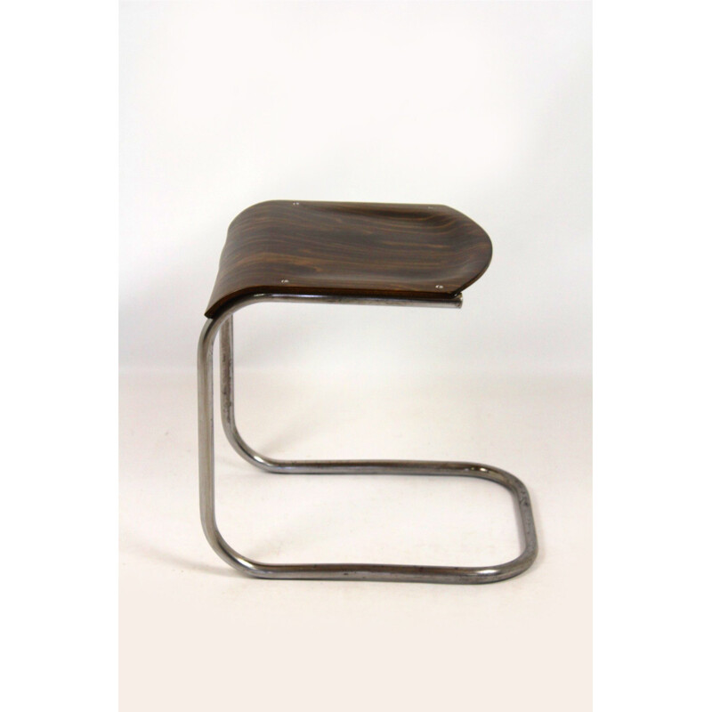 Tabouret Vintage Bauhaus, Picollo Modèle en Chrome de Mart Stam pour M.Cke-Melder, 1930 