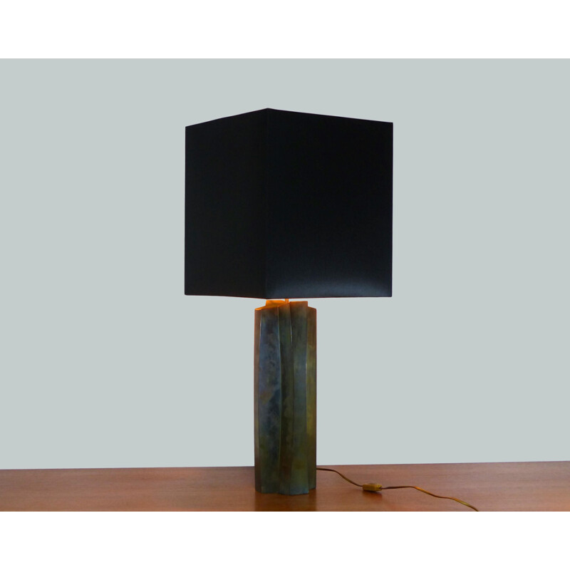 Vintage lamp in patinated brass, 1970