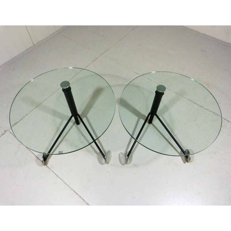 Set of 2 vintage side tables by Rolf Benz Germany 1980s