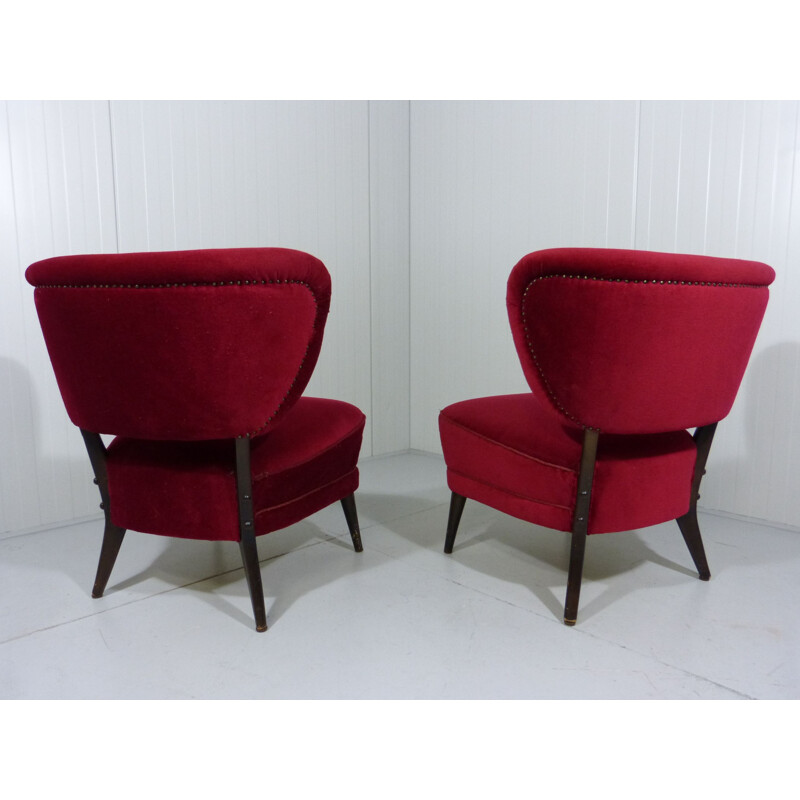 Set of 2 vintage easy chairs by Otto Schulz, Sweden 1950s