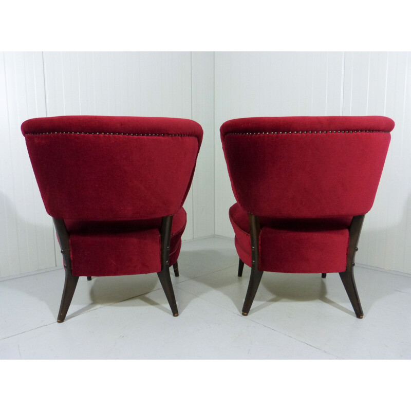 Set of 2 vintage easy chairs by Otto Schulz, Sweden 1950s