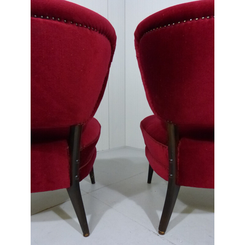 Set of 2 vintage easy chairs by Otto Schulz, Sweden 1950s