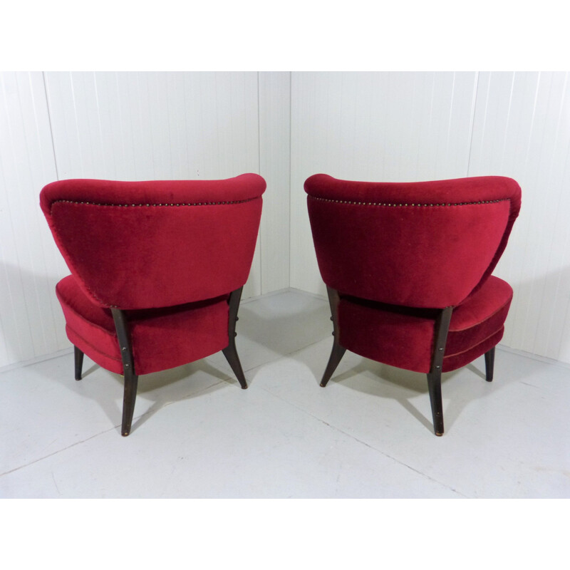 Set of 2 vintage easy chairs by Otto Schulz, Sweden 1950s