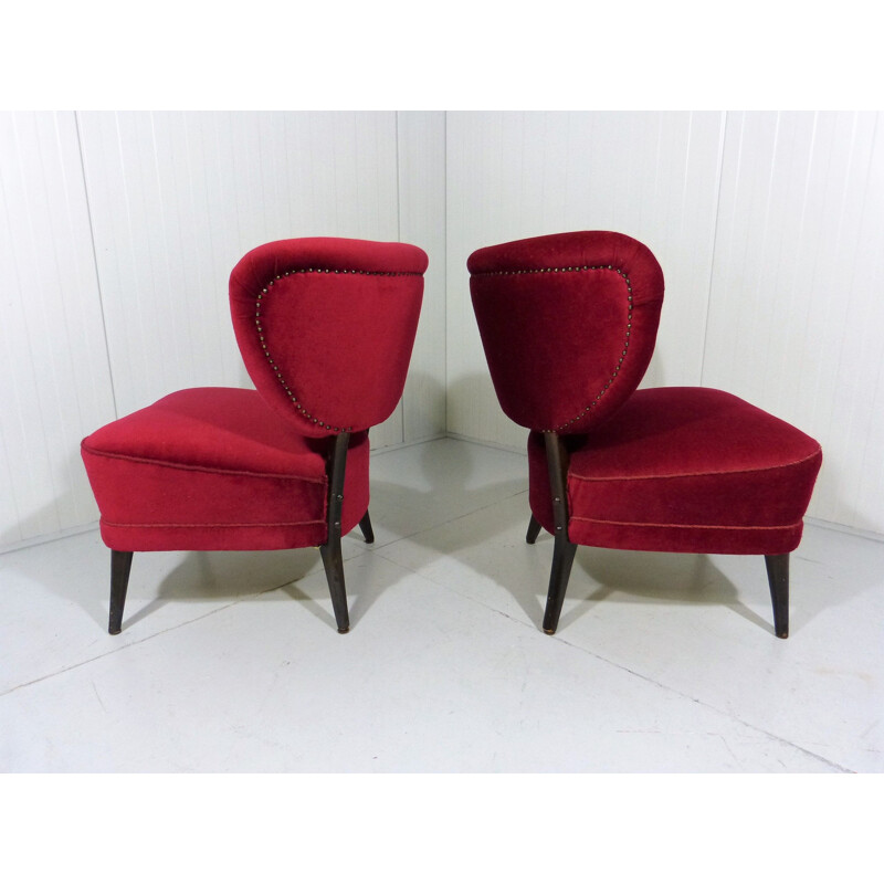 Set of 2 vintage easy chairs by Otto Schulz, Sweden 1950s